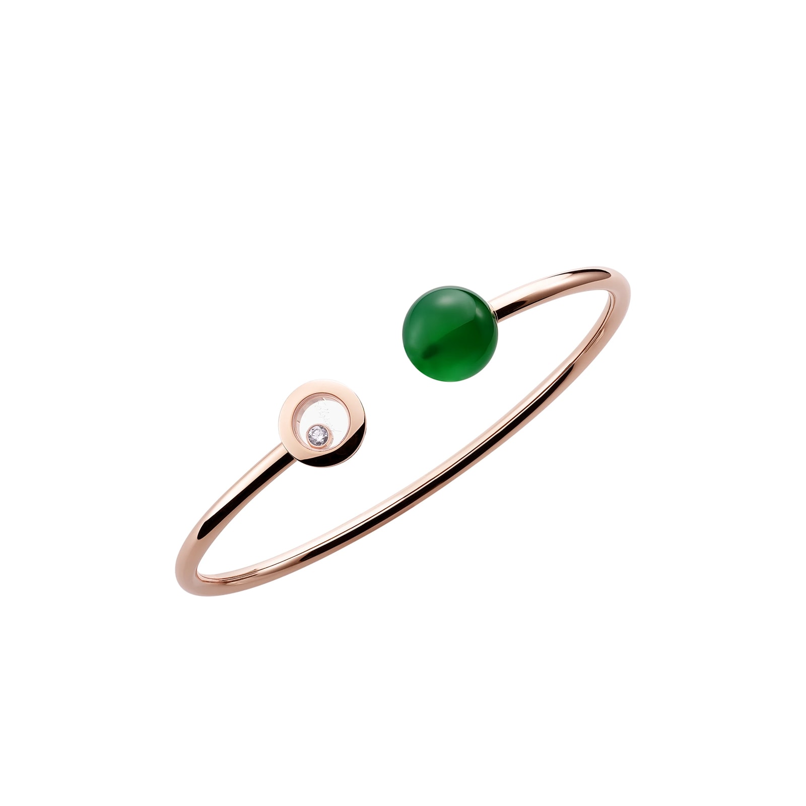 Chopard Happy Diamonds Planet Bangle, Ethical Rose Gold, Diamond, Green Agate Chopard Happy Diamonds Planet Bangle, Ethical Rose Gold, Diamond, Green Agate