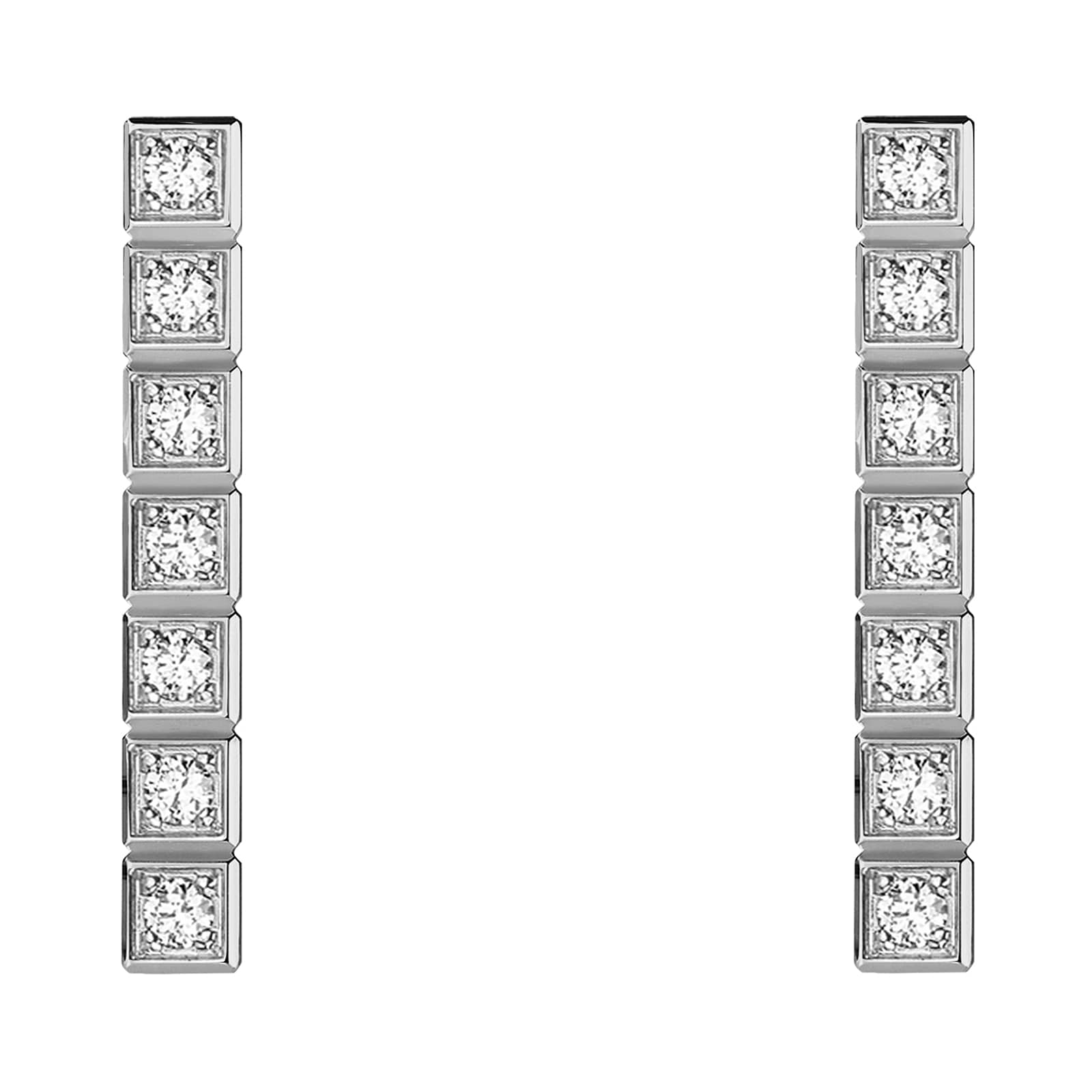 Chopard Ice Cube Pure Earrings, Ethical White Gold, Full-Set Diamonds Chopard Ice Cube Pure Earrings, Ethical White Gold, Full-Set Diamonds