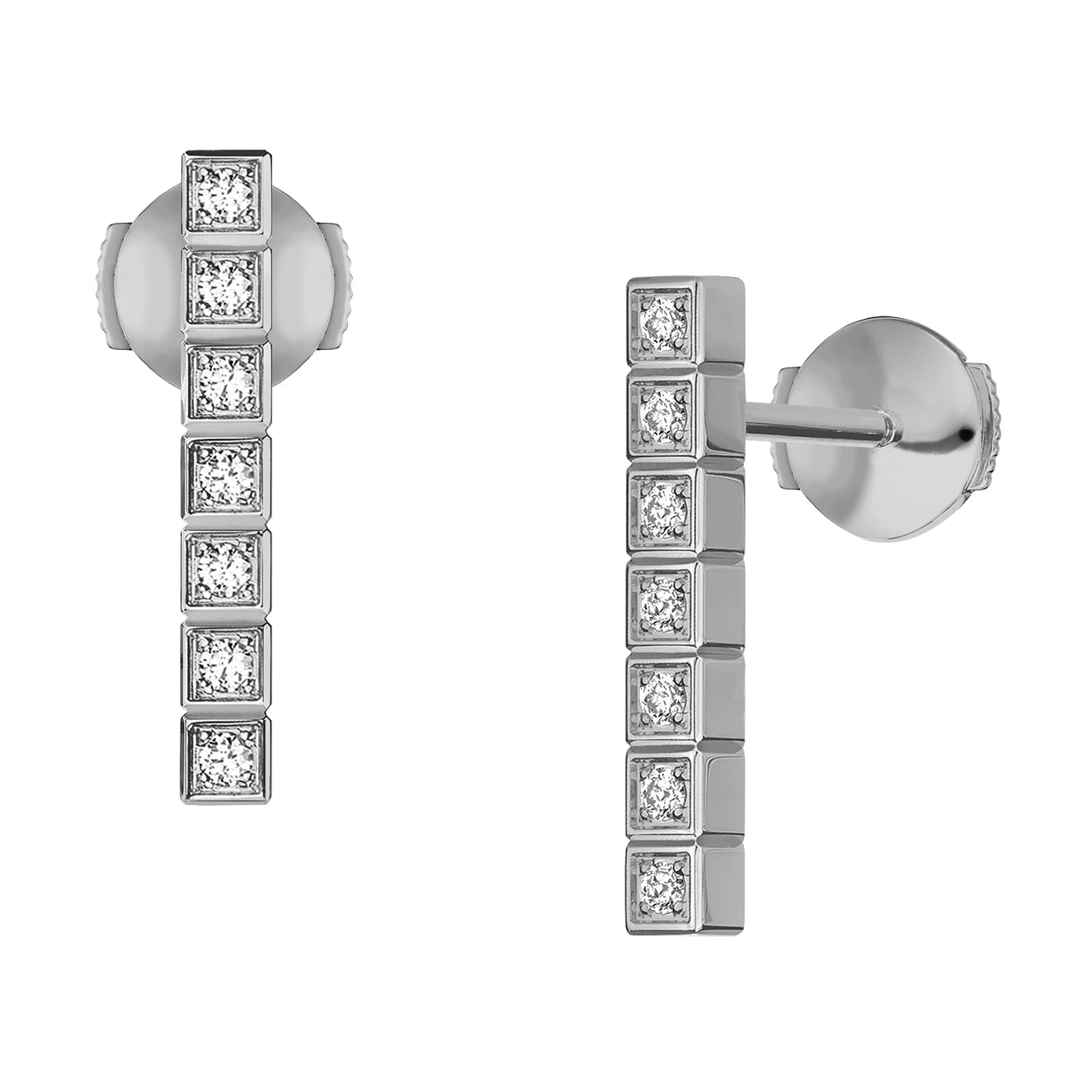 Chopard Ice Cube Pure Earrings, Ethical White Gold, Full-Set Diamonds Chopard Ice Cube Pure Earrings, Ethical White Gold, Full-Set Diamonds