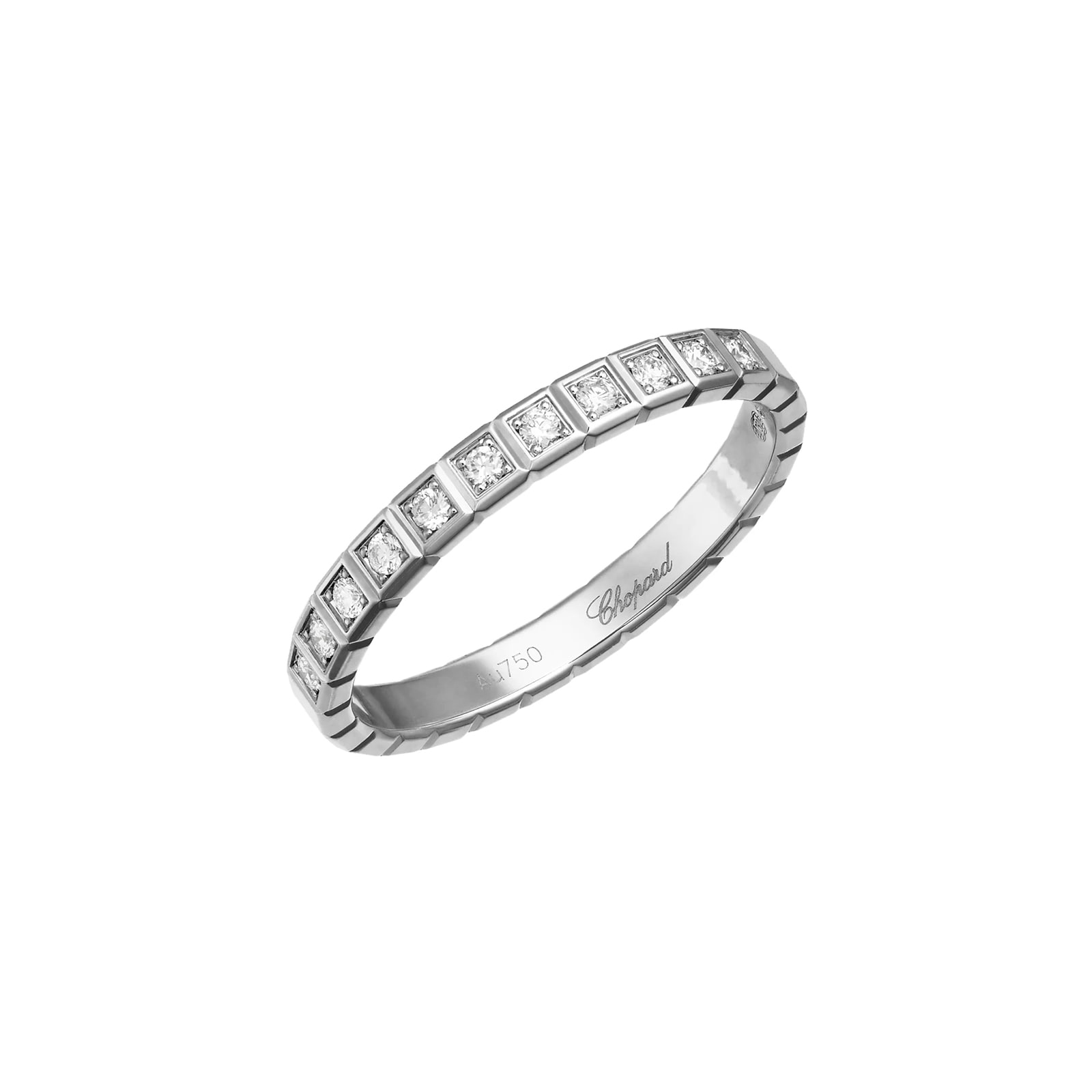 Chopard Ice Cube Ring, Ethical White Gold, Half-Set Diamonds Chopard Ice Cube Ring, Ethical White Gold, Half-Set Diamonds