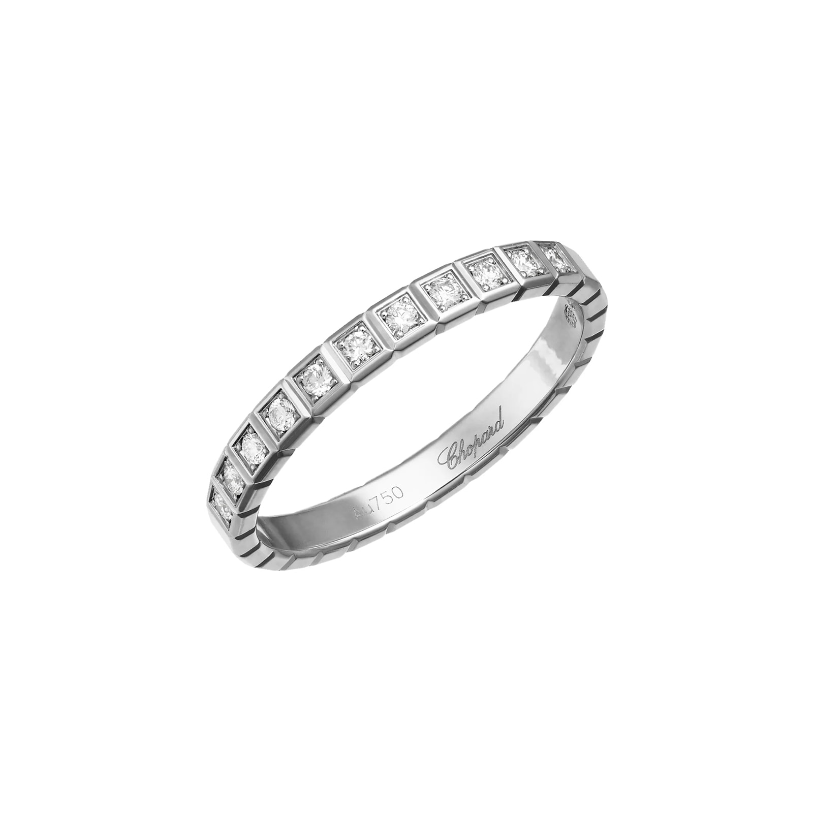 Chopard Ice Cube Ring, Ethical White Gold, Half-Set Diamonds Chopard Ice Cube Ring, Ethical White Gold, Half-Set Diamonds