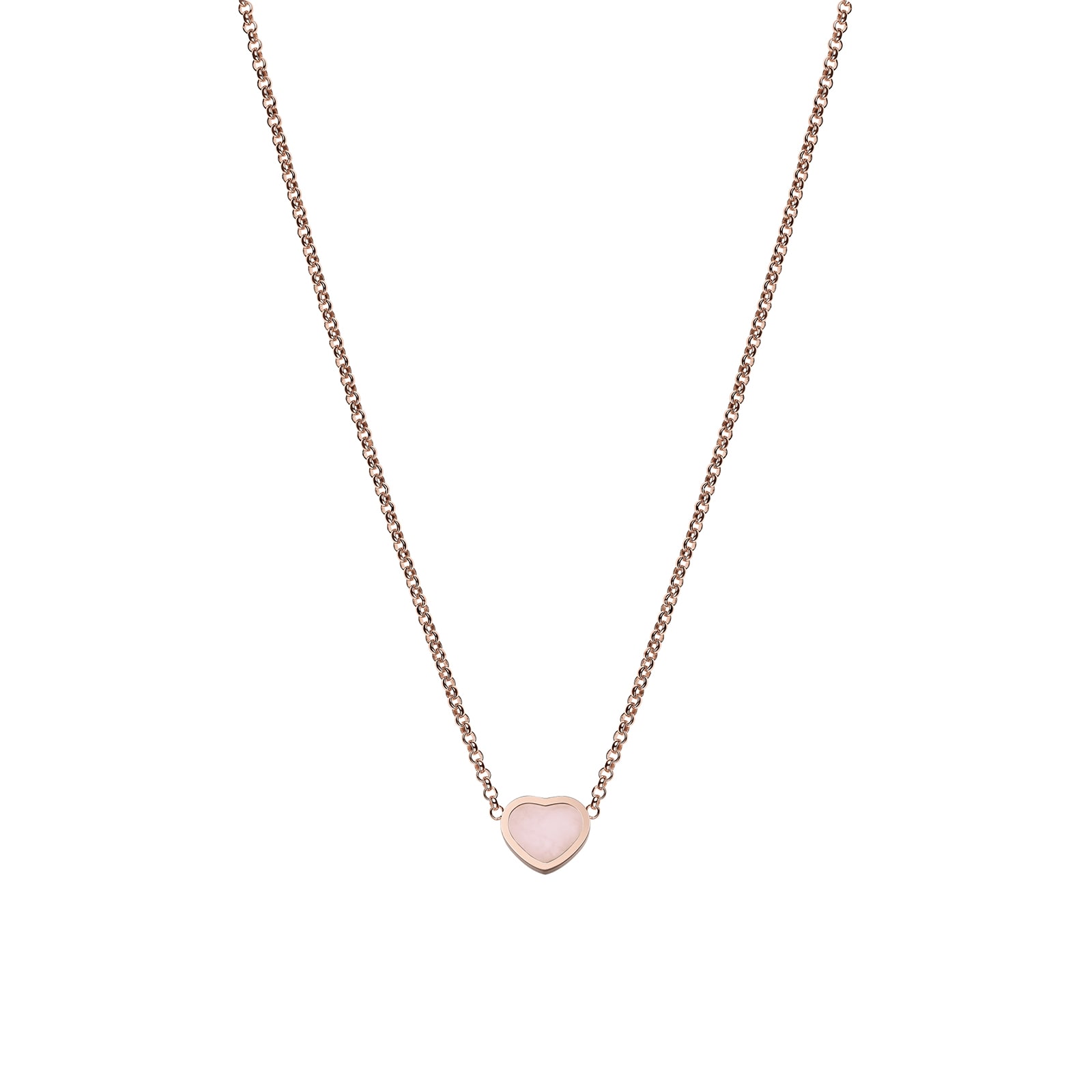 Chopard My Happy Hearts Necklace, Ethical Rose Gold, Pink Opal Chopard My Happy Hearts Necklace, Ethical Rose Gold, Pink Opal