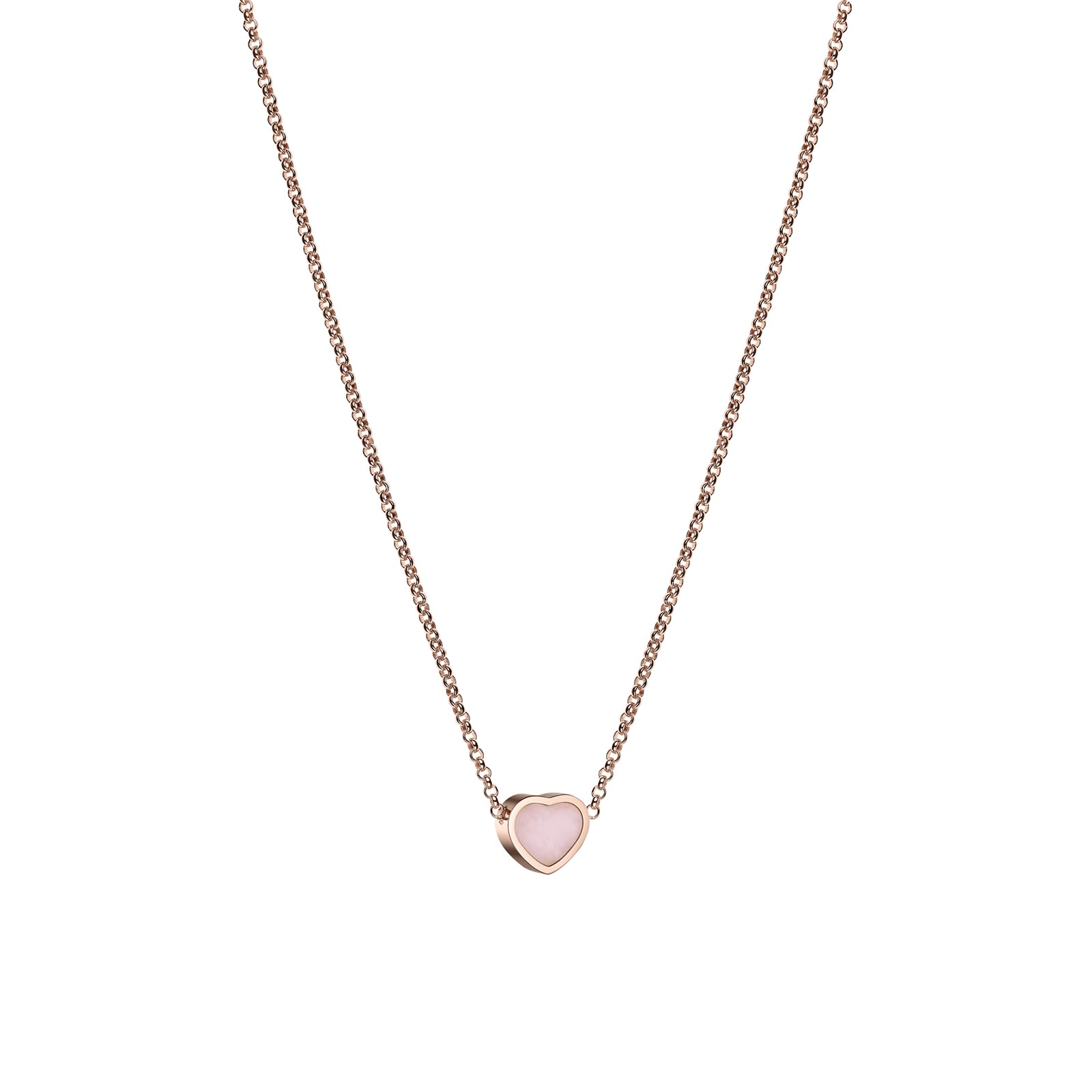 Chopard My Happy Hearts Necklace, Ethical Rose Gold, Pink Opal Chopard My Happy Hearts Necklace, Ethical Rose Gold, Pink Opal