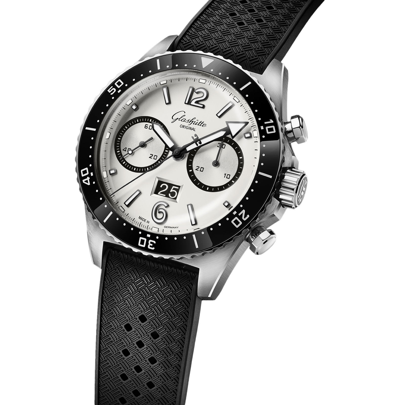 Glashutte Original SeaQ Chronograph 43mm Mens Watch Rubber Strap