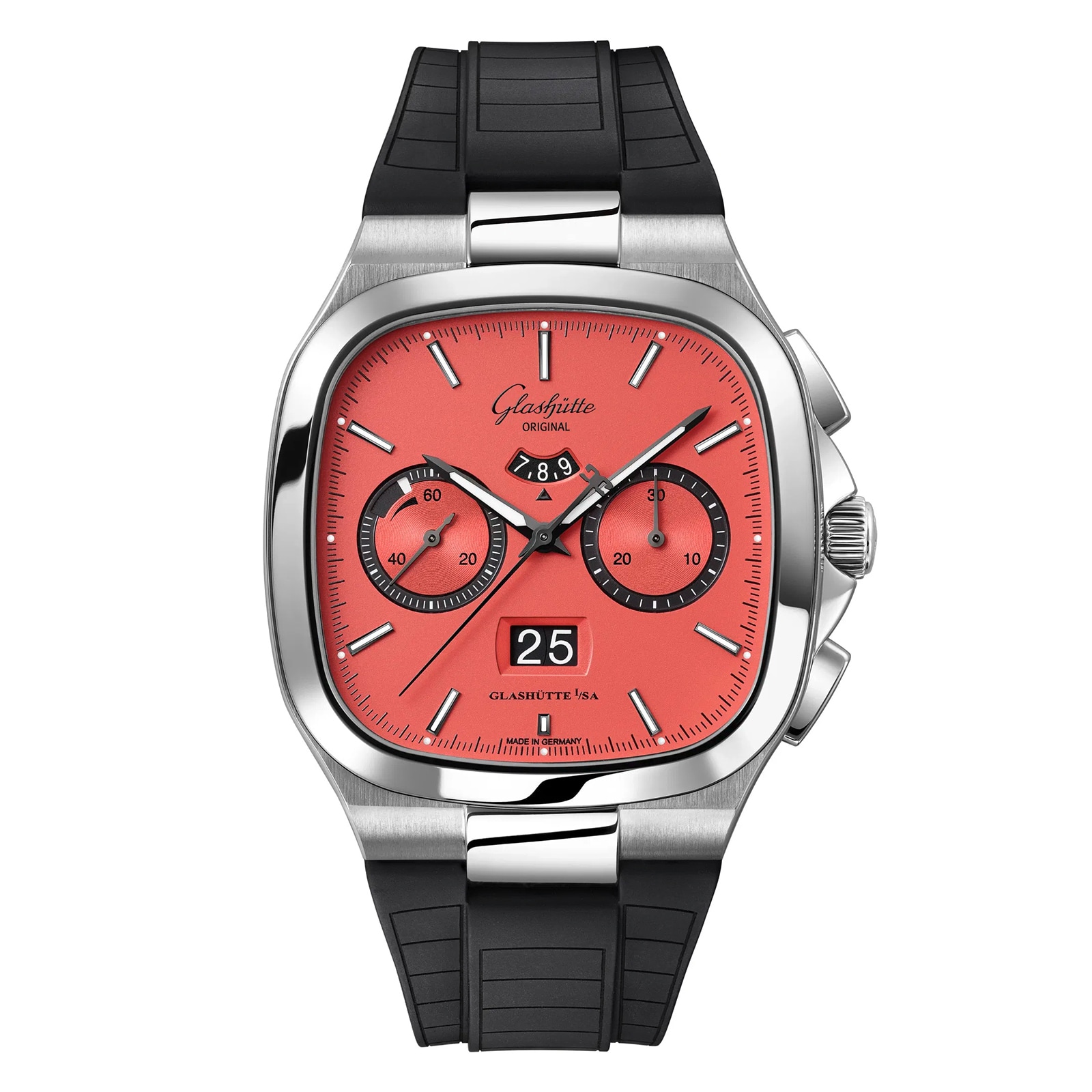 Glashutte Original Vintage Seventies Chronograph Panorama Date Limited Edition 40mm Mens Watch - Rubber Strap