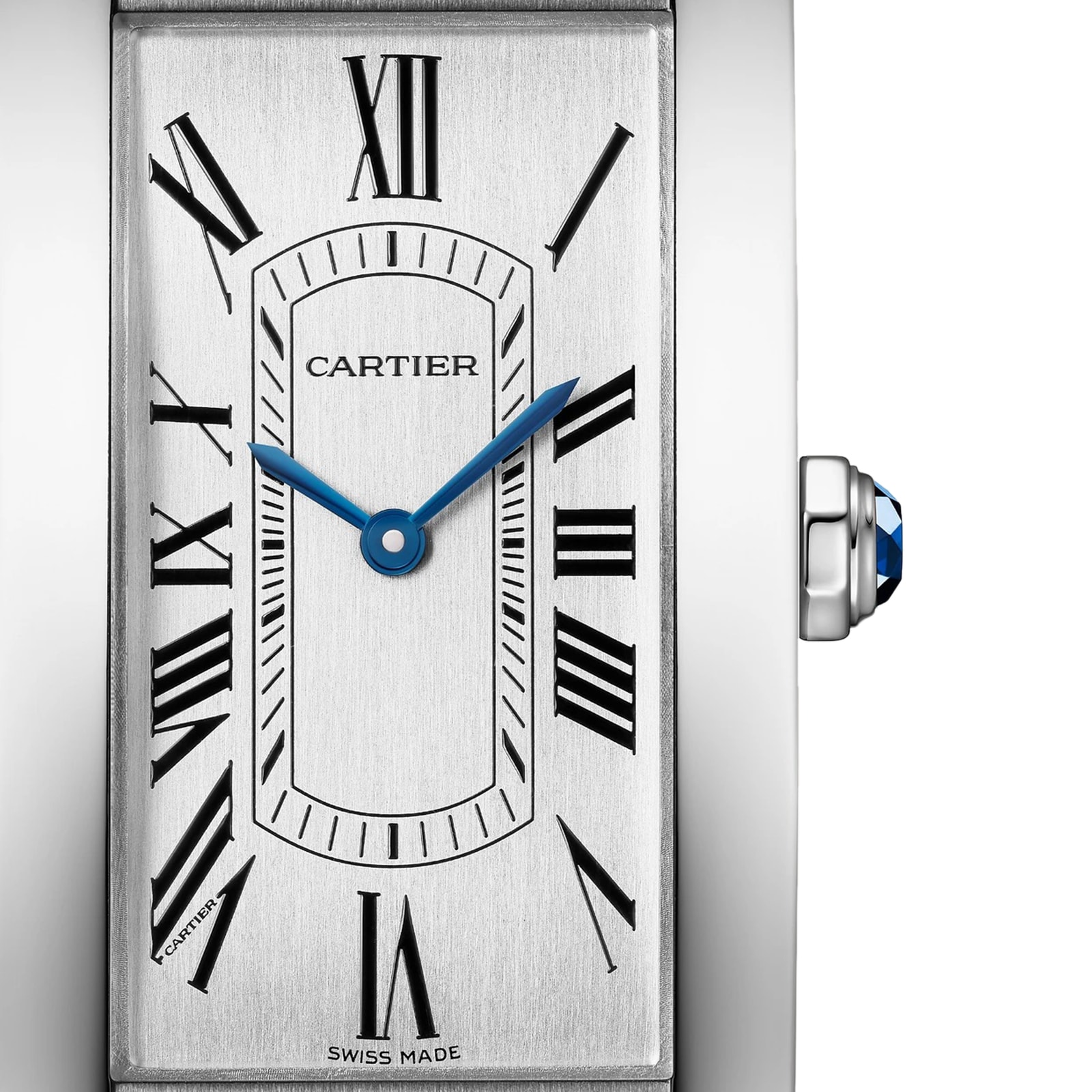 Cartier Tank Américaine Watch, Large Model, Automatic Movement, Steel, Leather