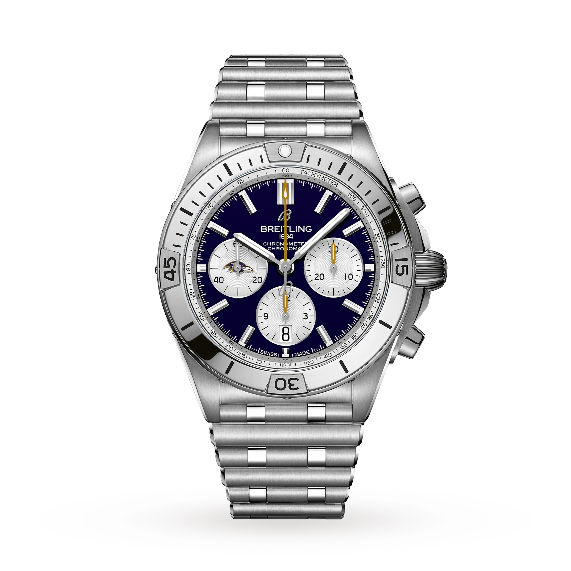 Breitling Chronomat B01 42 Baltimore Ravens Limited Edition Mens Watch Stainless Steel Breitling Chronomat B01 42 Baltimore Ravens Limited Edition Mens Watch Stainless Steel
