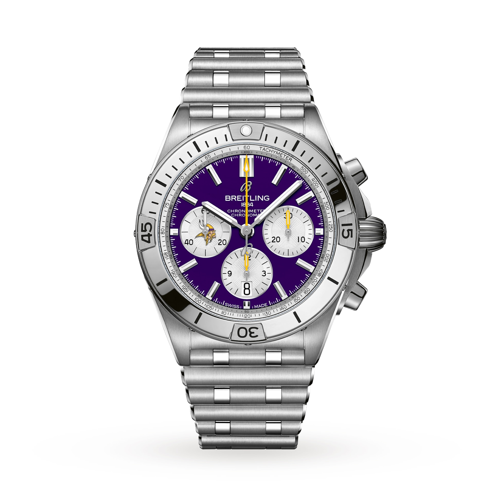 Breitling Chronomat B01 42 Minnesota Vikings Limited Edition Mens Watch Stainless Steel Breitling Chronomat B01 42 Minnesota Vikings Limited Edition Mens Watch Stainless Steel