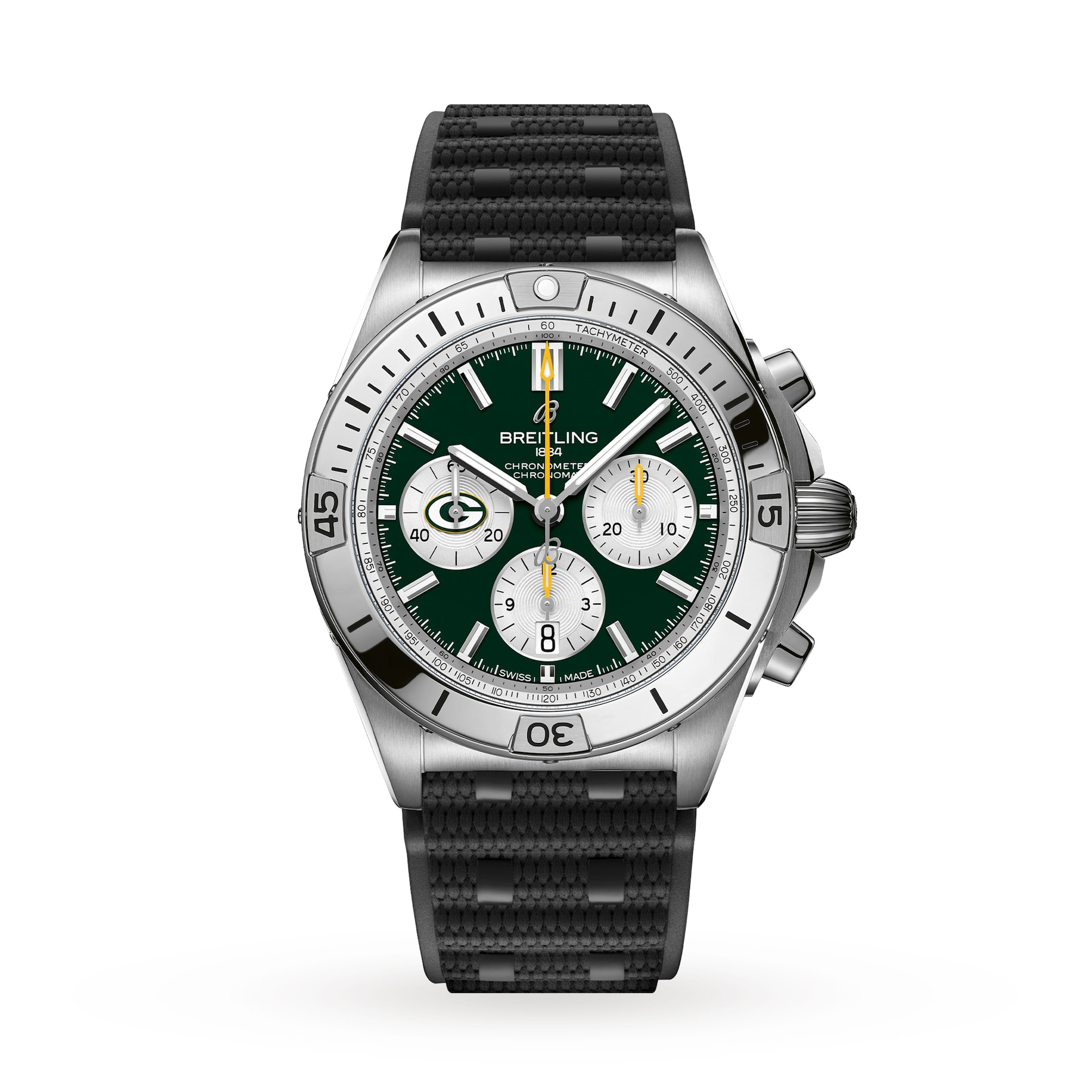 Breitling Chronomat B01 42 Green Bay Packers Limited Edition Mens Watch Rubber Breitling Chronomat B01 42 Green Bay Packers Limited Edition Mens Watch Rubber