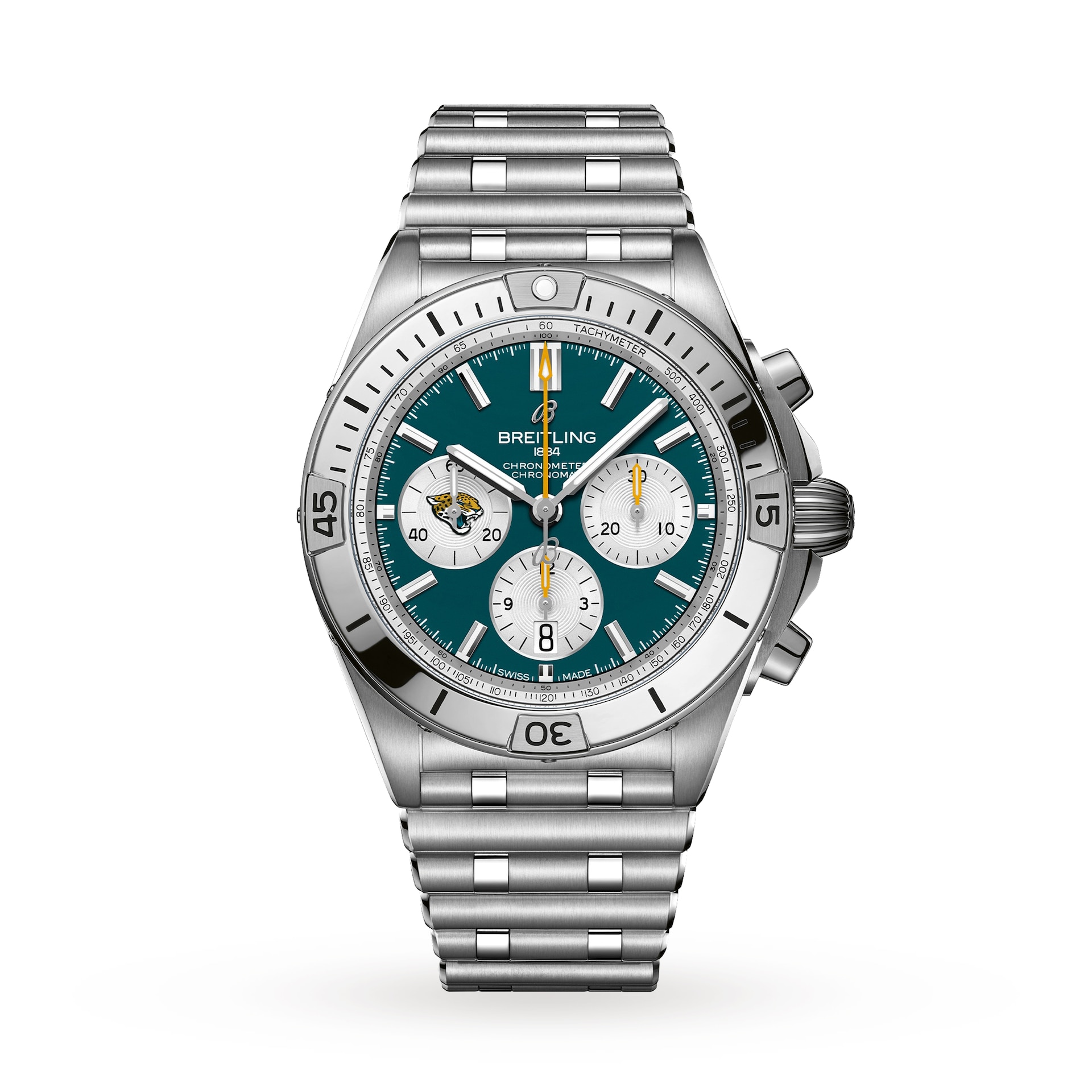 Breitling Chronomat B01 42 Jacksonville Jaguars Limited Edition Mens Watch Stainless Steel Breitling Chronomat B01 42 Jacksonville Jaguars Limited Edition Mens Watch Stainless Steel