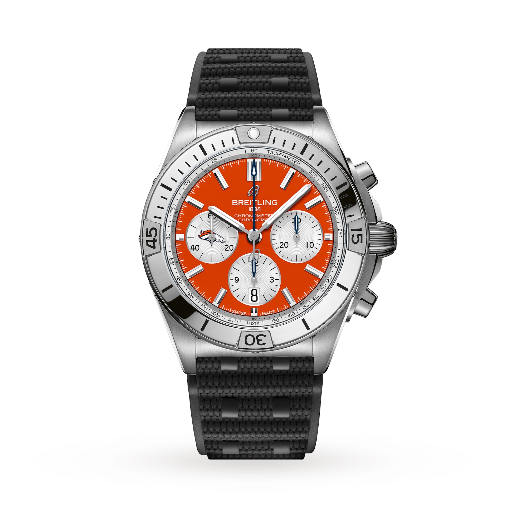 Breitling Chronomat B01 42 Denver Broncos Limited Edition Mens Watch Rubber Breitling Chronomat B01 42 Denver Broncos Limited Edition Mens Watch Rubber