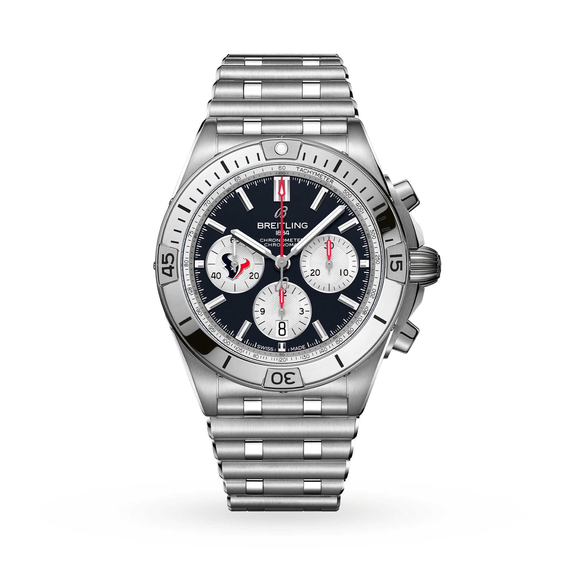 Breitling Chronomat B01 42 Houston Texans Limited Edition Mens Watch Stainless Steel Breitling Chronomat B01 42 Houston Texans Limited Edition Mens Watch Stainless Steel