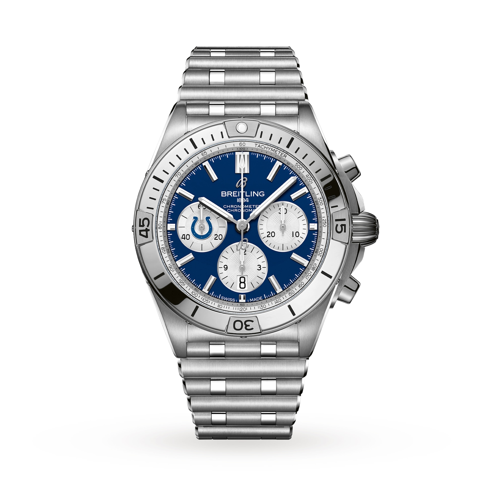 Breitling Chronomat B01 42 Indianapolis Colts Limited Edition Mens Watch Stainless Steel Breitling Chronomat B01 42 Indianapolis Colts Limited Edition Mens Watch Stainless Steel