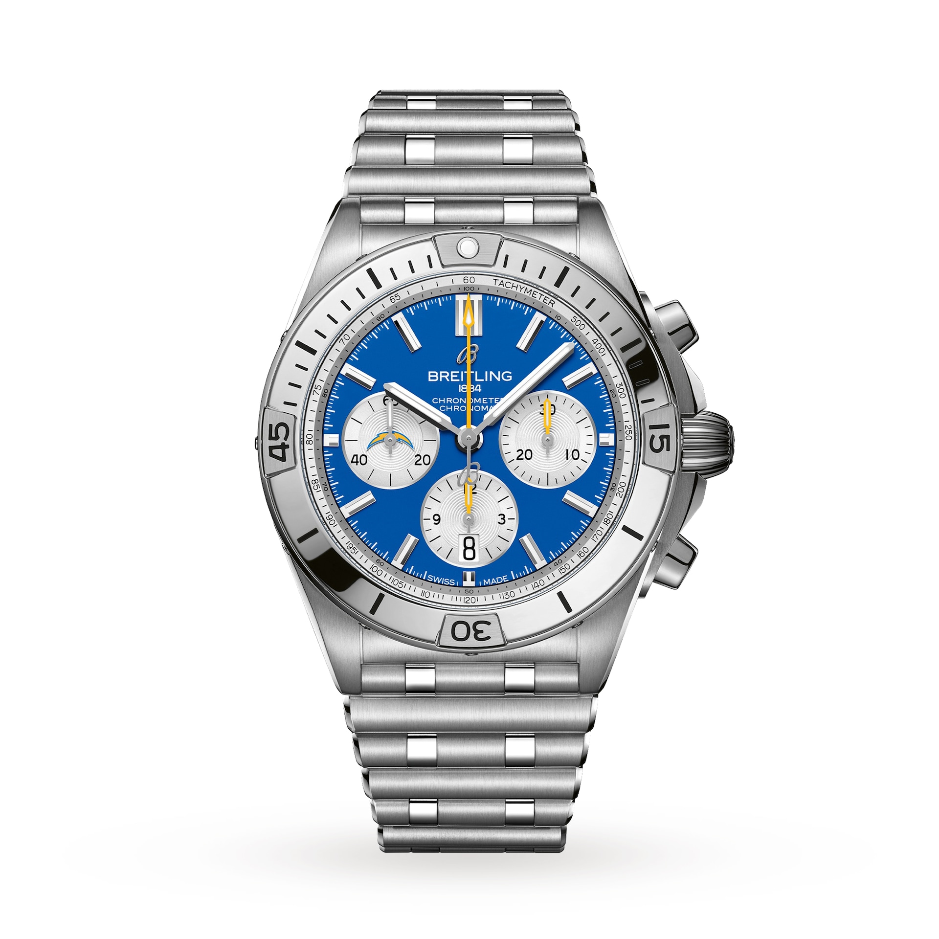 Breitling Chronomat B01 42 Los Angeles Chargers Limited Edition Mens Watch Stainless Steel Breitling Chronomat B01 42 Los Angeles Chargers Limited Edition Mens Watch Stainless Steel