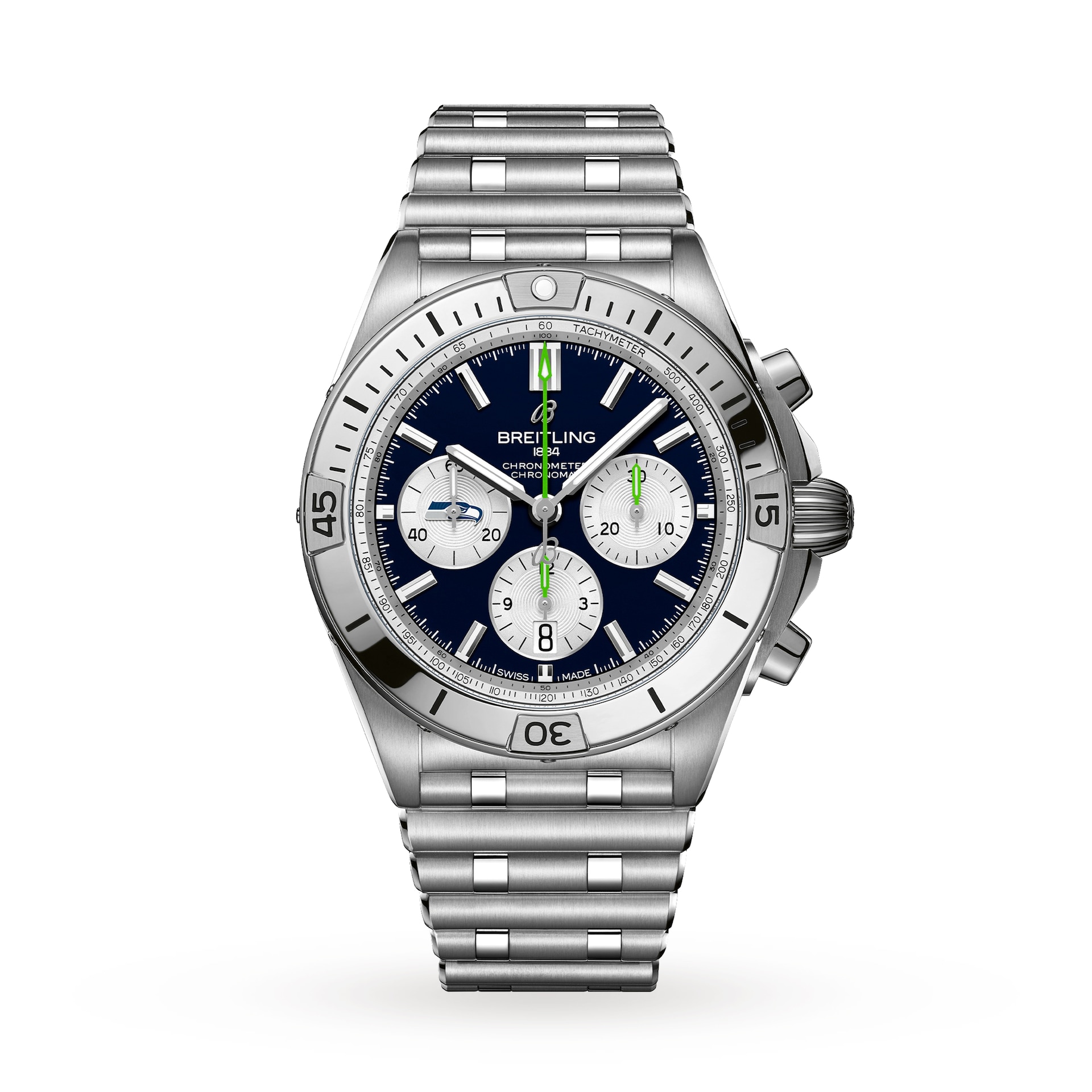 Breitling Chronomat B01 42 Seattle Seahawks Limited Edition Mens Watch Stainless Steel Breitling Chronomat B01 42 Seattle Seahawks Limited Edition Mens Watch Stainless Steel