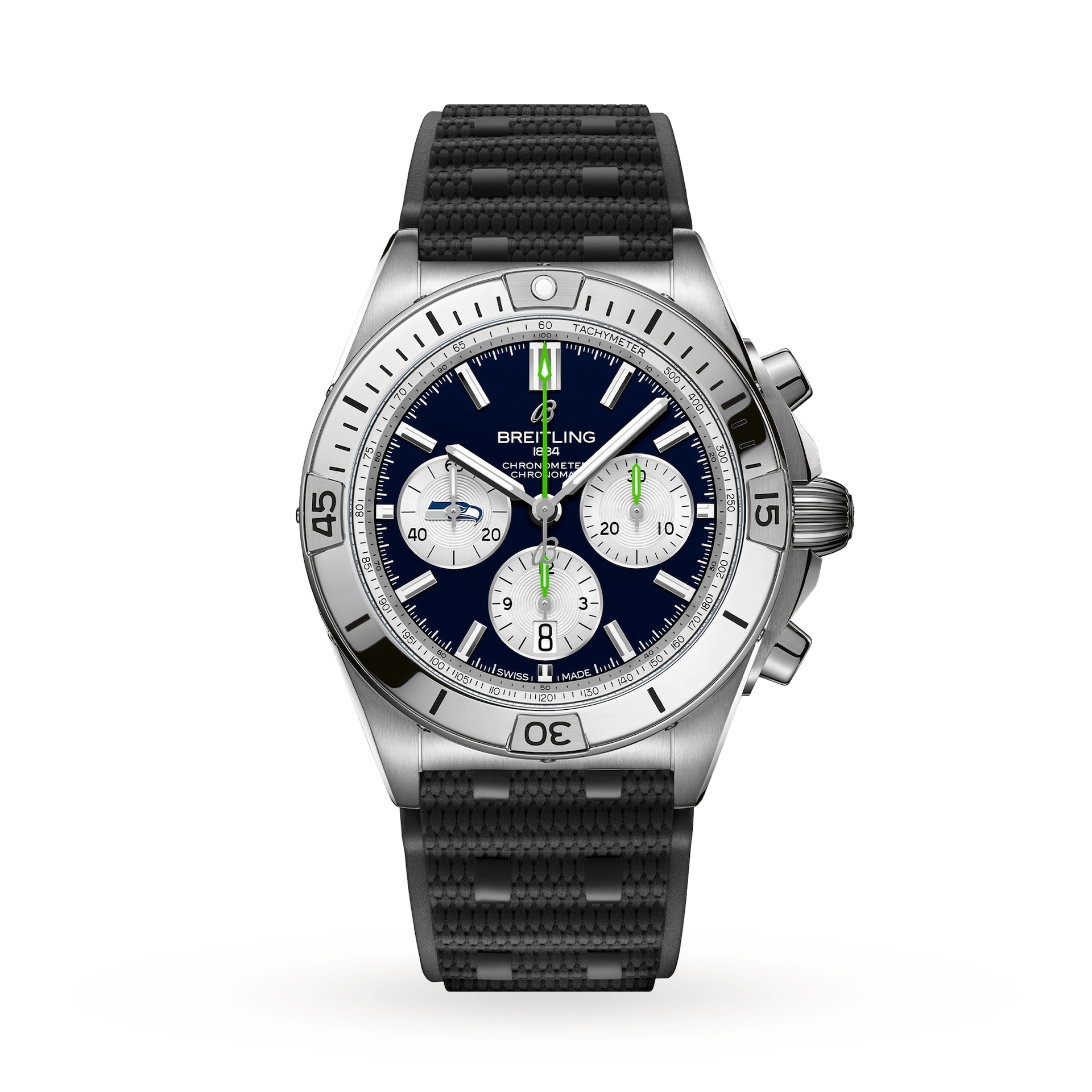 Breitling Chronomat B01 42 Seattle Seahawks Limited Edition Mens Watch Rubber Breitling Chronomat B01 42 Seattle Seahawks Limited Edition Mens Watch Rubber