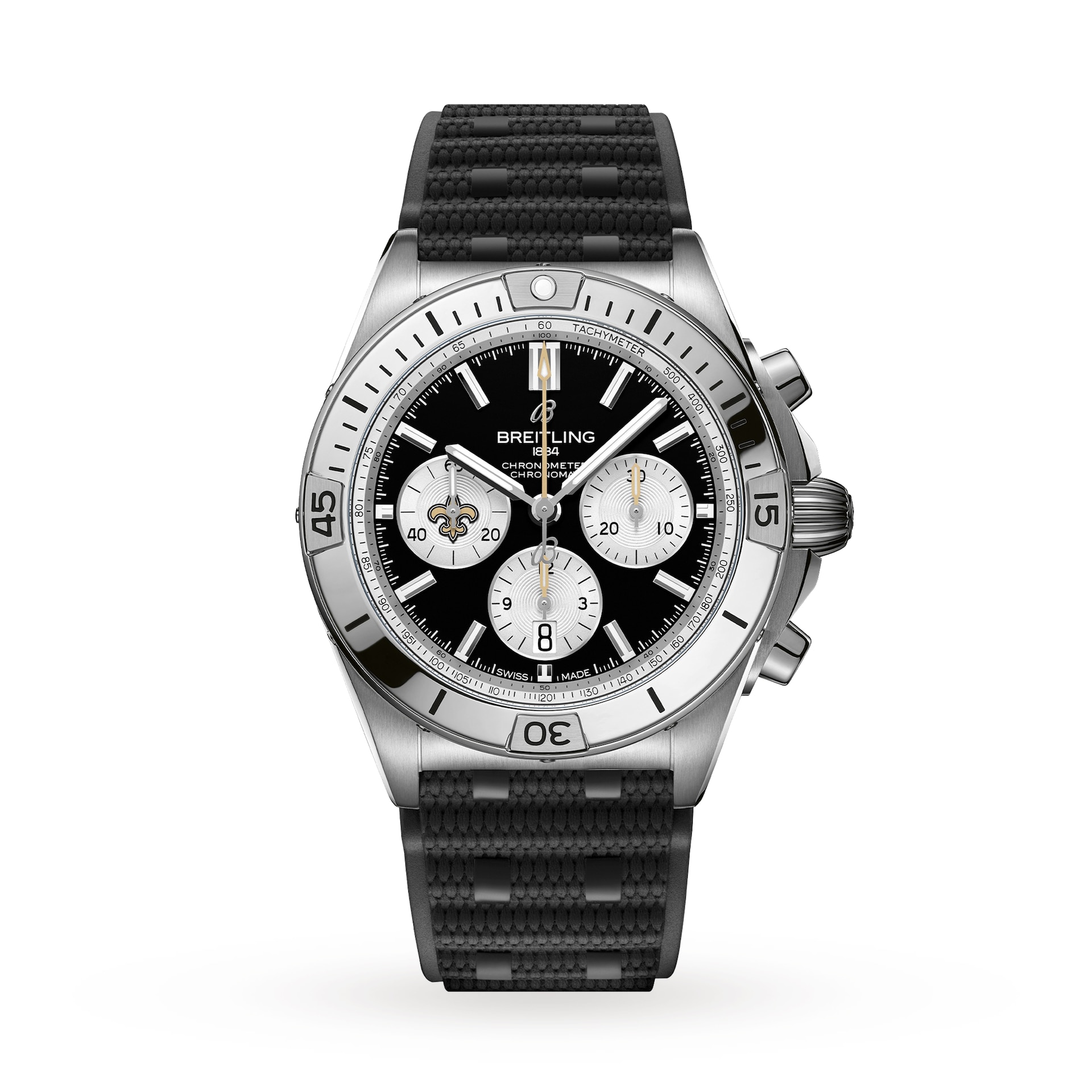 Breitling Chronomat B01 42 New Orleans Saints Limited Edition Mens Watch Rubber Breitling Chronomat B01 42 New Orleans Saints Limited Edition Mens Watch Rubber