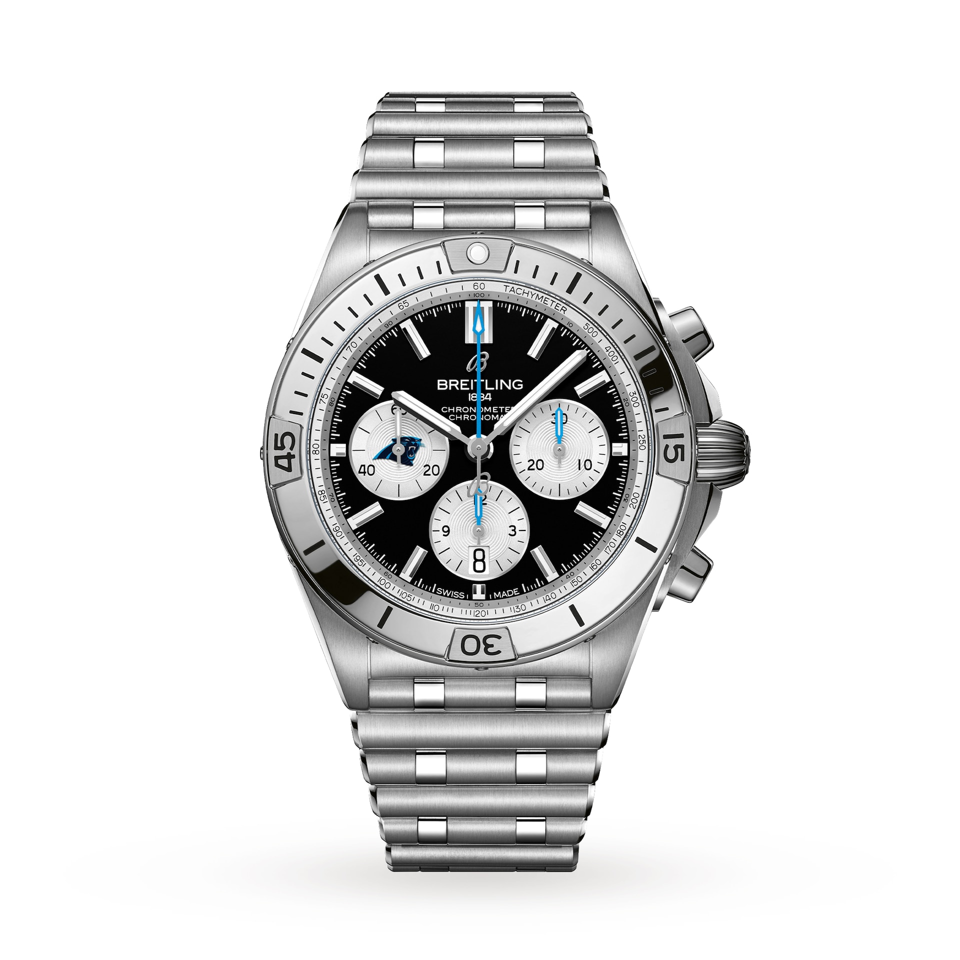 Breitling Chronomat B01 42 Caroline Panthers Limited Edition Mens Watch Stainless Steel Breitling Chronomat B01 42 Caroline Panthers Limited Edition Mens Watch Stainless Steel