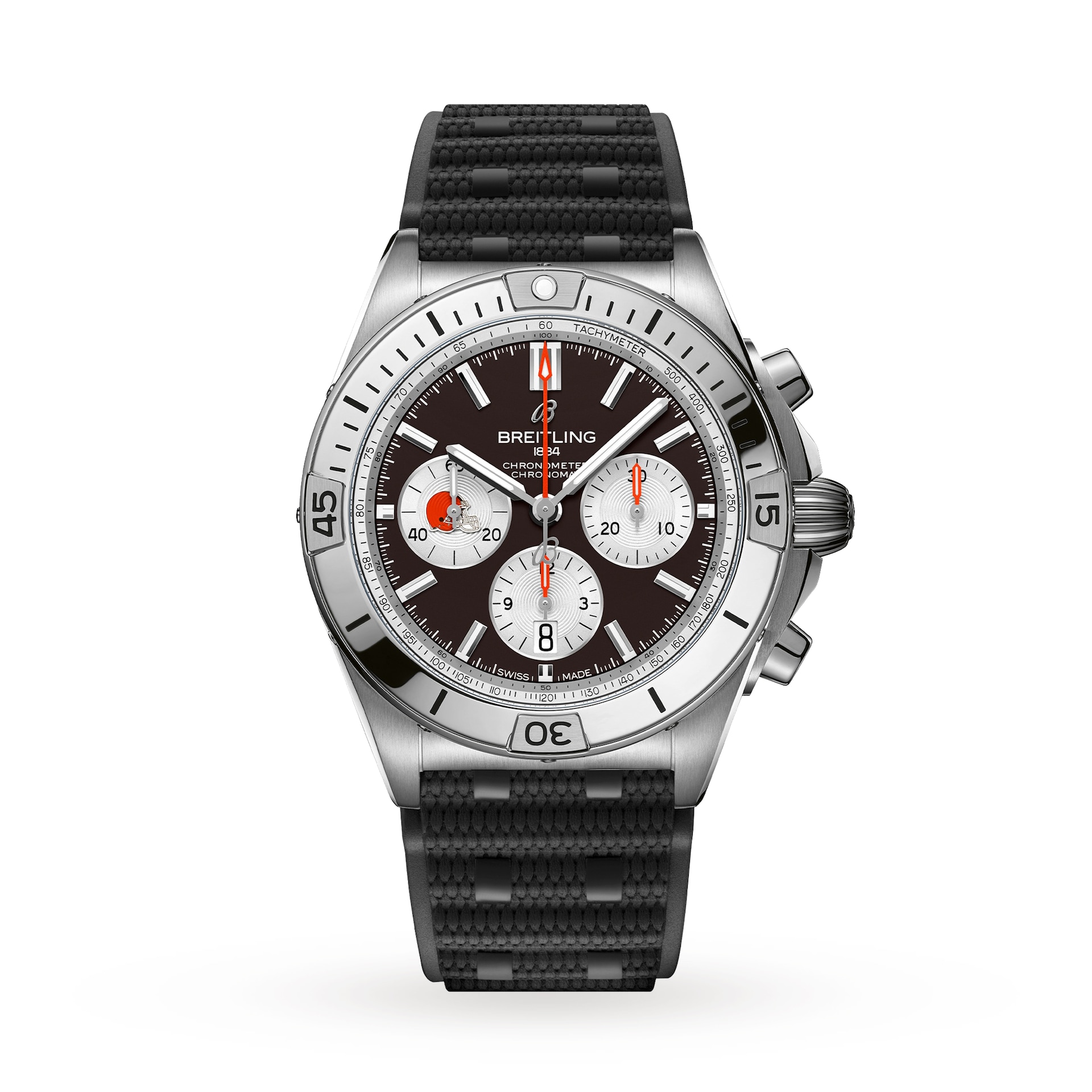 Breitling Chronomat B01 42 Cleveland Browns Limited Edition Mens Watch Rubber Breitling Chronomat B01 42 Cleveland Browns Limited Edition Mens Watch Rubber